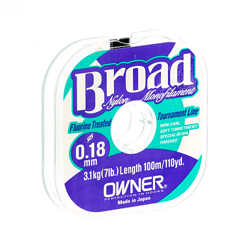 Поводочная леска Owner Broad  100м 2,2кг/0,14мм (Прозрачный) 