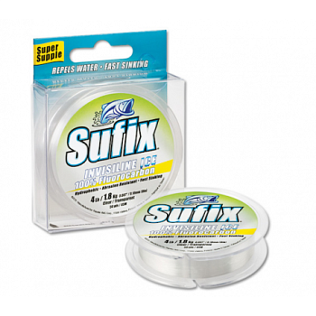 Леска зимняя флюрокарбоновая Sufix Invisiline Ice Fluorocarbon  50м 1,5кг/0,14мм (Прозрачный) 