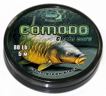 Ледкор Katran Comodo 80lb 5м Gamo green black