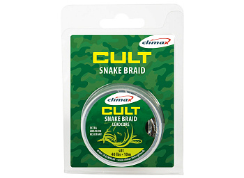Ледкор без сердечника Climax Cult SnakeBraid NEW2018 30lb 10м Weed (Зеленый)