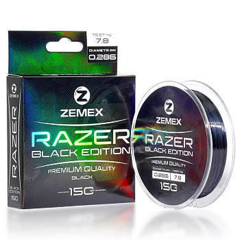 Леска Zemex RAZER BLACK EDITION  150м 4,1кг/0,203мм (Черная) 