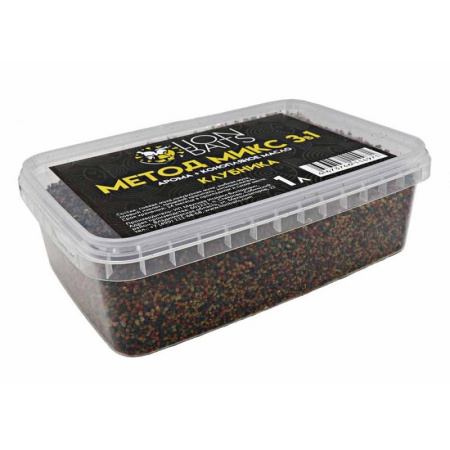 Метод микс 3 в 1 Lion Baits  Strawberry 0,5 кг (Клубника)