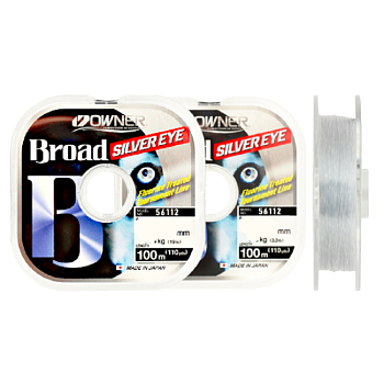 Поводочная леска Owner Broad Silver Eye  100м 2,7кг/0,16мм (LIGHT GRAY) 