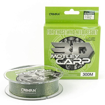 Леска Caiman Motley Carp 3D  300м 7,25кг/0,25мм (Camo green) 